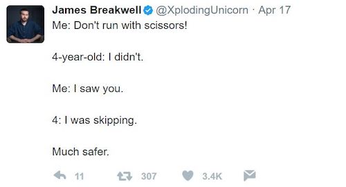 Have You Seen The Hilarious Tweets From This Dad of 4? scissors